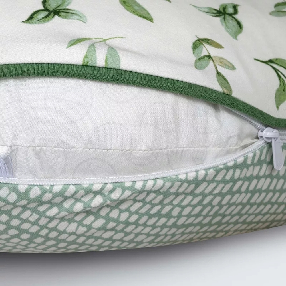 Boppy Original Support Nursing Pillow With Green Leaf Cover - Picture 4 of 8